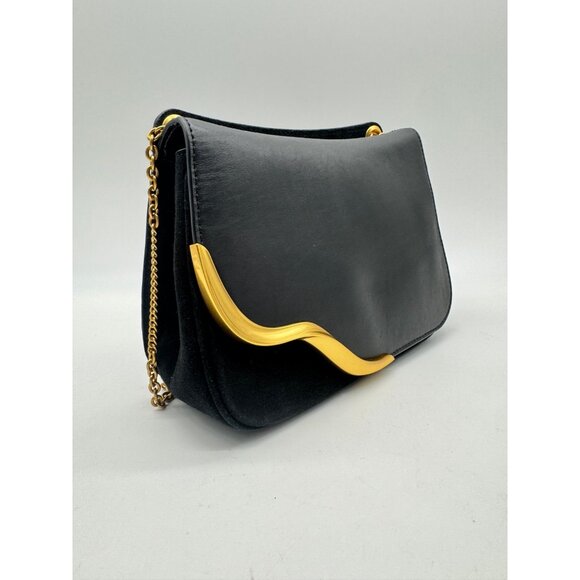 Donna Karan NY Malverne leather suede shoulder crossbody + Dust bag BLACK (Used) - Picture 8 of 16